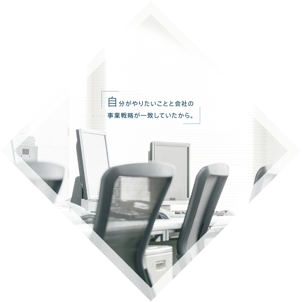 「自分がやりたいことと会社の事業戦略が一致していたから。」